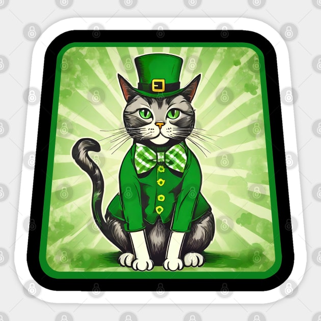 Saint patricks day cat Sticker by Ilustradamus